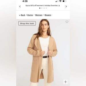 J. Crew Juliette collarless sweater-blazer